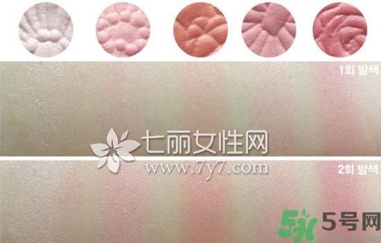 canmake花瓣腮紅色號(hào)對(duì)比圖？canmake五色花瓣腮紅試色