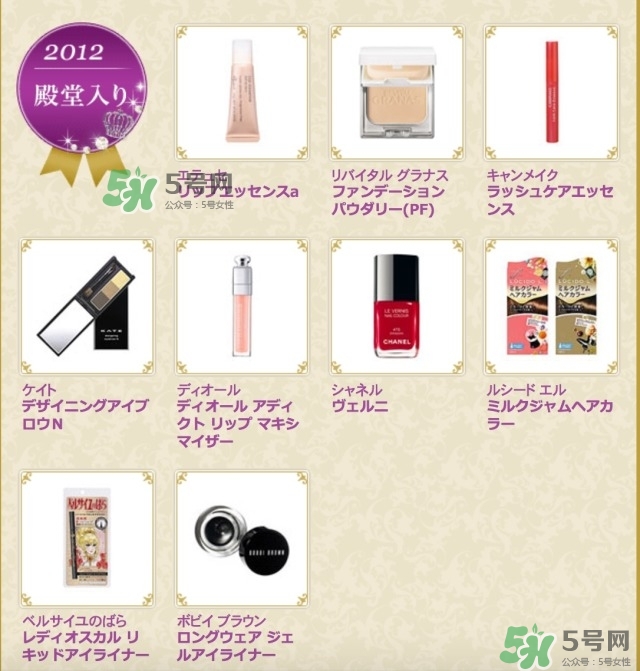 cosme大賞2017排行 cosme大賞歷屆排行