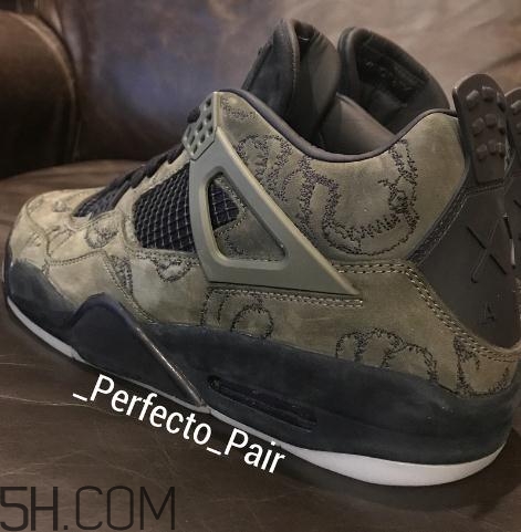 kaws與air jordan 4聯(lián)名橄欖綠版本實物什么樣？