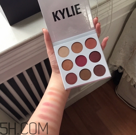 kylie the burgundy9色眼影盤色號(hào)_試色圖