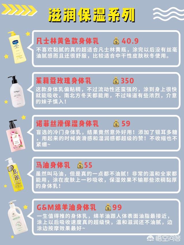 身體乳哪個牌子的好用 身體乳哪個牌子的補(bǔ)水保濕效果好